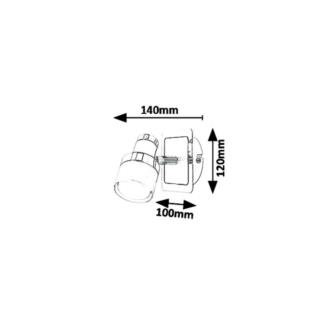 KINKIET HAROLD LED 5W 5021 CHROM / CZARNY / OPAL