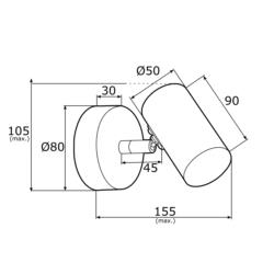 Kinkiet Lampa Ścienna Lagos Argon GU10 5W Czarny 4210