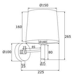 Kinkiet Lampa Ścienna Ponte Argon E27 15W Czarno-Złoty 4729