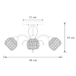 Lampa Sufitowa Sezam Agora E14 3x40W Srebrny 3 L2199-3-CH