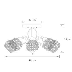 Lampa Sufitowa Sezam Agora E14 5x40W Srebrna L2199-5-CH