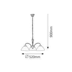 Żyrandol Regina E14/3X40W Brąz Klosz Kremowy 8173