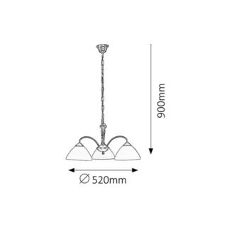 Żyrandol Regina E14/3X40W Brąz Klosz Kremowy 8173