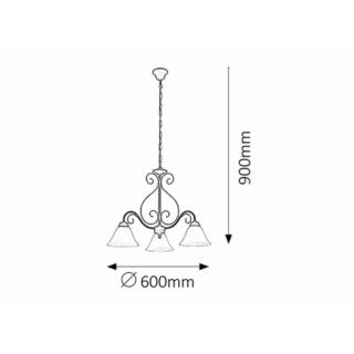 Żyrandol Lampa Sufitowa Athen Rabalux E14 3x40W Czarny 7813