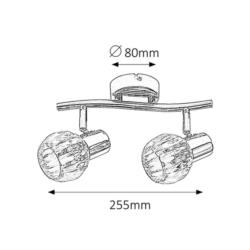 Reflektor Lampa Sufitowa Lauren Rabalux E14 2x40W Srebrny 6092