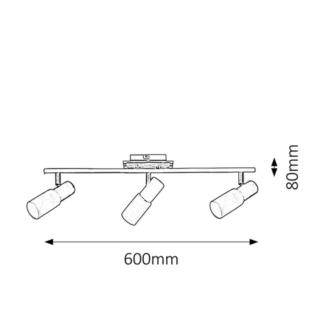 Reflektor Lampa Sufitowa Logan Rabalux E14 3x40W Srebrny 6098