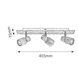 Reflektor Lampa Sufitowa Merkur Rabalux GU10 3x50W Szary 6127