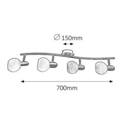 Żyrandol Spot Aurel E14/4X40W Klosz W Paski Chrom Sat. 6344