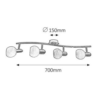 Żyrandol Spot Aurel E14/4X40W Klosz W Paski Chrom Sat. 6344