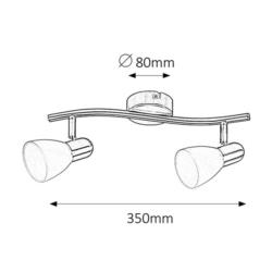 Reflektor Lampa Sufitowa Soma Rabalux E14 2x40W Srebrny 6302