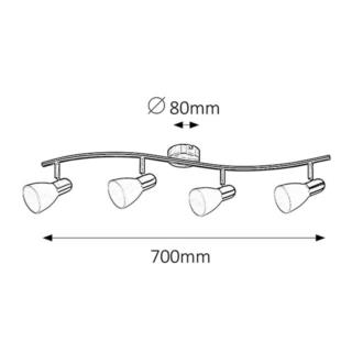 Reflektor Lampa Sufitowa Soma Rabalux E14 4x40W Srebrny 6304