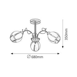 Żyrandol Lampa Sufitowa Joel Rabalux E27 3x60W Brąz 2270