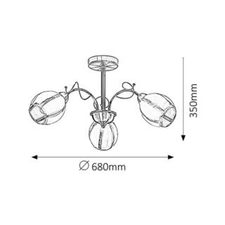 Żyrandol Lampa Sufitowa Joel Rabalux E27 3x60W Brąz 2270