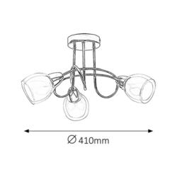 Żyrandol Lampa Sufitowa Dave Rabalux E14 3x40W Srebrny 6081