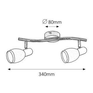 Reflektor Lampa Sufitowa Elite Rabalux E14 2x40W Srebrny 6061