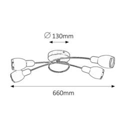 Lampa Sufitowa Elite Rabalux E14 4x40W Srebrny 6063