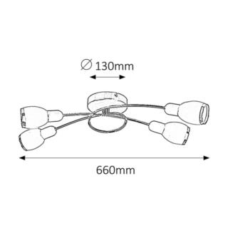 Lampa Sufitowa Elite Rabalux E14 4x40W Srebrny 6063