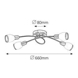 Lampa Sufitowa Elite Rabalux E14 4x40W Brąz 5973