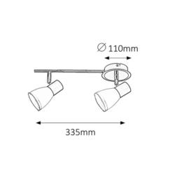 Reflektor Lampa Sufitowa Ati Rabalux E14 2x40W Srebrny 5977