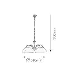 Żyrandol Regina E14/5X40W Brąz Klosz Kremowy 8175