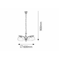 Żyrandol Lampa Sufitowa Tristan Rabalux E14 5x40W Srebrny 7205