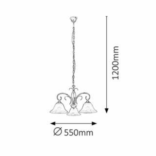 Żyrandol Lampa Sufitowa Katherine Rabalux E27 3x60W Biały 7190