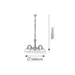 Żyrandol  Flossi E27/3X40W Brąz 8813