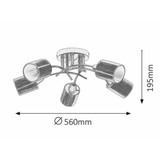 Lampa Sufitowa Veda Rabalux E14 5x9W Srebrna 6002