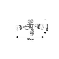 Reflektor Lampa Sufitowa Lacey Rabalux E14 3x40W Czarny 5343