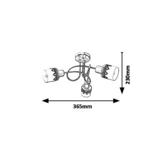 Reflektor Lampa Sufitowa Lacey Rabalux E14 3x40W Czarny 5343