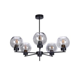 Żyrandol Lampa Sufitowa Aldar Kaja E27 5x60W Czarny K-4852