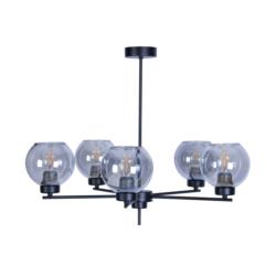 Żyrandol Lampa Sufitowa Aldar Kaja E27 5x60W Czarny K-4852