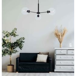 Lampa Wisząca Sufitowa Lambert Kaja E27 3x60W Czarna K-4856