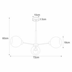 Lampa Wisząca Sufitowa Lambert Kaja E27 3x60W Czarna K-4856