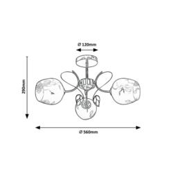 Lampa Sufitowa Fauna Rabalux E27 3x40W Złota 5098