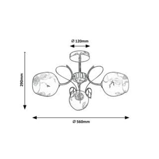 Lampa Sufitowa Fauna Rabalux E27 3x40W Złota 5098