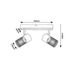 Reflektor Lampa Sufitowa Metta Rabalux E14 2x40W Czarny 71152