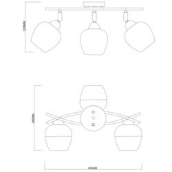 Reflektor Lampa Sufitowa Momo Agora E27 3x40W Srebrny 06308-3