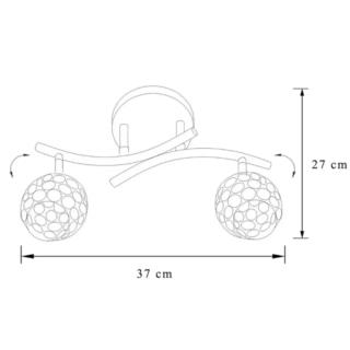 Reflektor Lampa Sufitowa Calipso Agora E14 2x40W Srebrny 73048-2