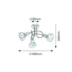 Reflektor Lampa Sufitowa Holly Rabalux E14 3x40W Srebrny 5557