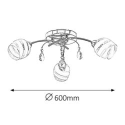 Lampa Sufitowa Melissa Rabalux E14 3x60W Srebrna 2621