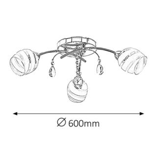 Lampa Sufitowa Melissa Rabalux E14 3x60W Srebrna 2621