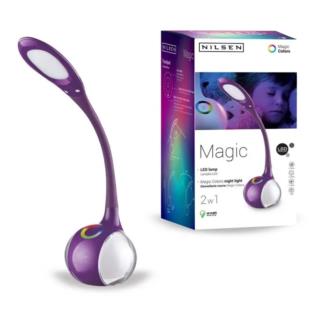 Lampka Biurkowa Magic I Nilsen I Purple LED 7W US008