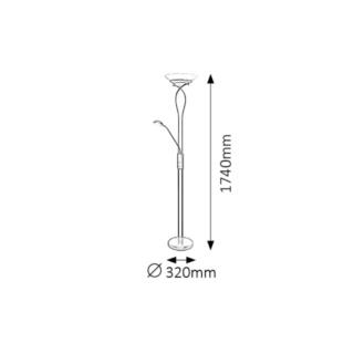 Lampa Podłogowa Stojąca Gamma Rabalux E27 2x15W G9 40W Czarna 4554