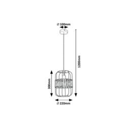 Lampa Wisząca Sufitowa Indiana Rabalux E27 40W Czarna 5283