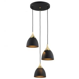 Lampa Wisząca Sufitowa Murano Argon E27 3x15W Czarna 6139