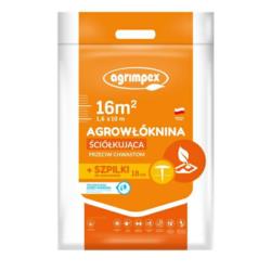 Agrowłóknina Czarna na Chwasty Agro Marina Agrimpex 1,6x10m + Szpilki M3068