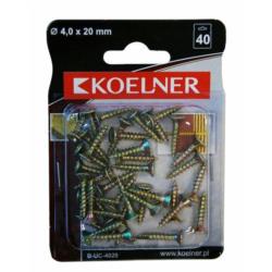 Wkręty do drewna hartowane z łbem stożkowym UC 4,0x20mm Koelner 40szt/op