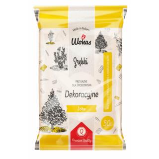 Zrębki drzewne dekoracyjne 50L żółte Wokas Premium