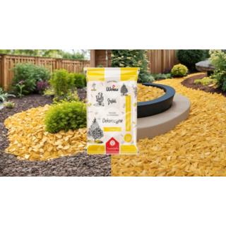 Zrębki drzewne dekoracyjne 50L żółte Wokas Premium